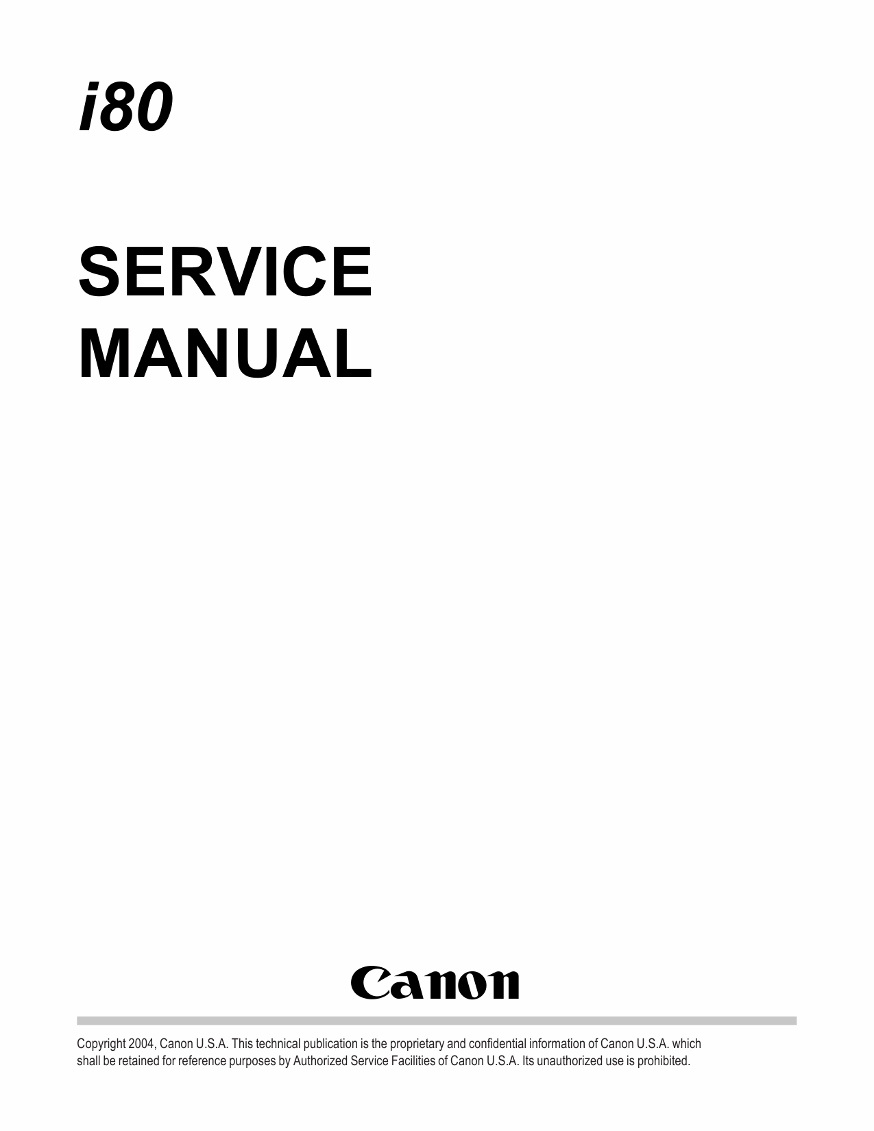 Canon PIXUS i80 80i Service Manual-1